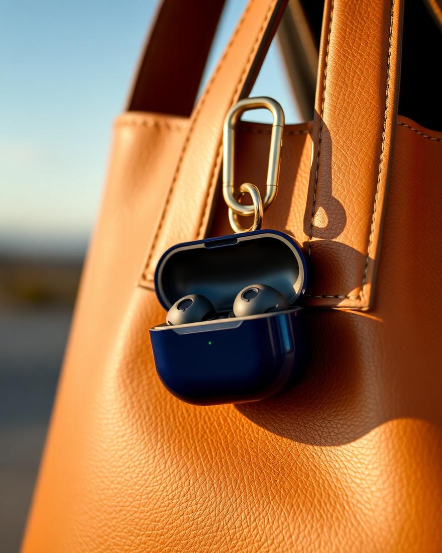 Navy Polka AirPods Case in Navy & White