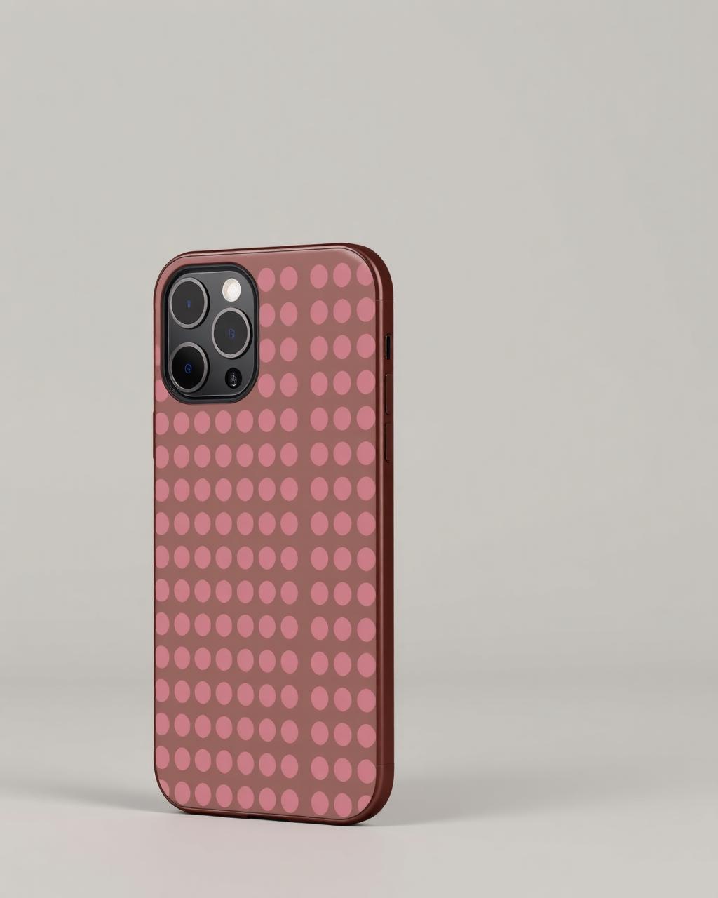 Polka Dot Phone Case | Brown & Pink in Brown & Pink