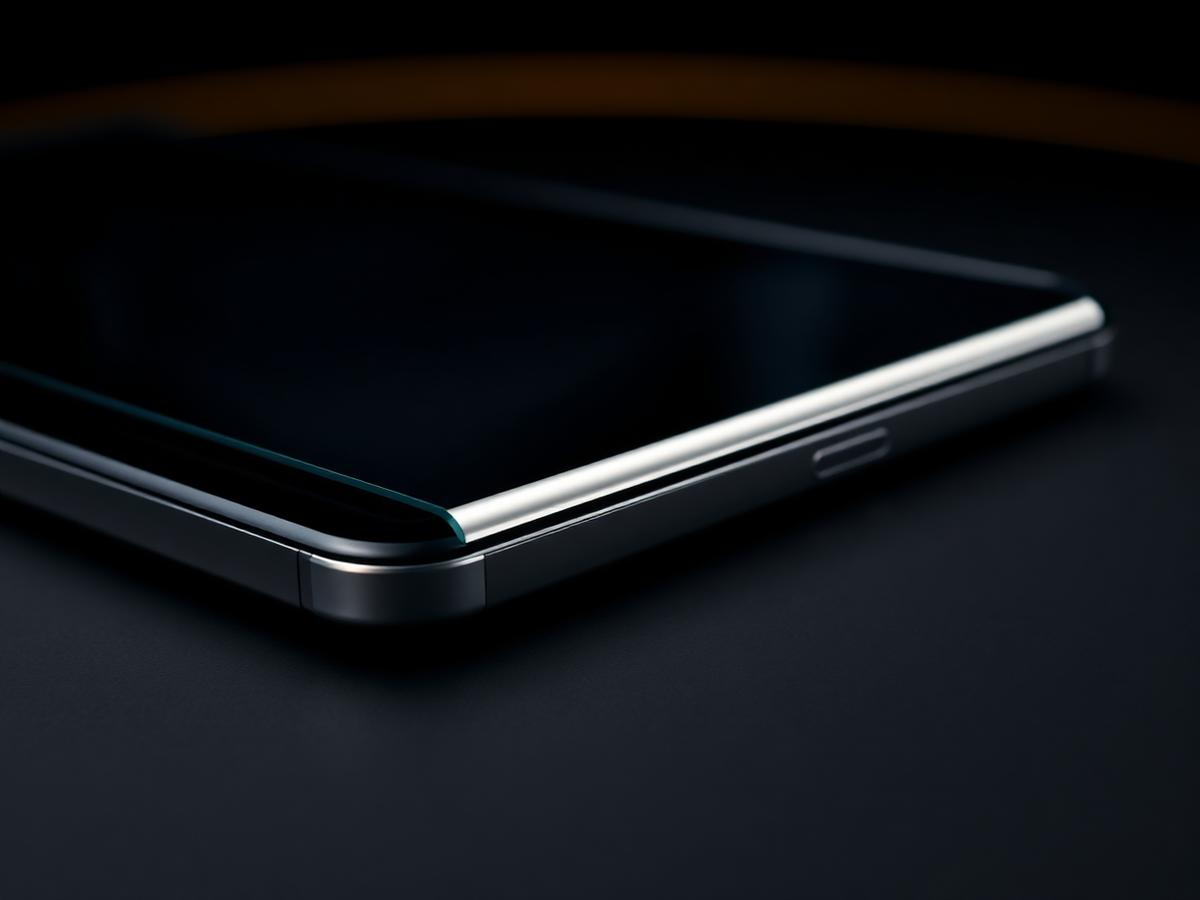 Premium Screen Protector — close-up of the tempered glass edge