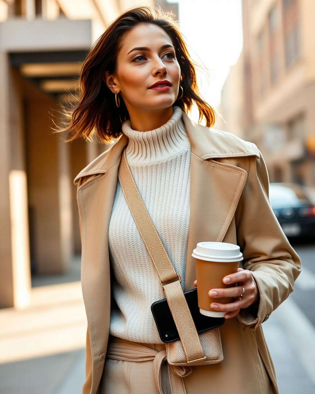 BLUE HARBOR — Phone Strap — worn crossbody while out in the city